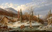 Cornelius Krieghoff Winter Landscape Laval oil painting reproduction